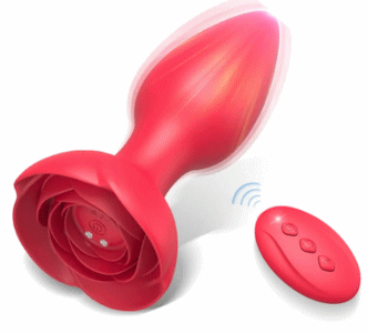 Plug anal en forma de rosa
